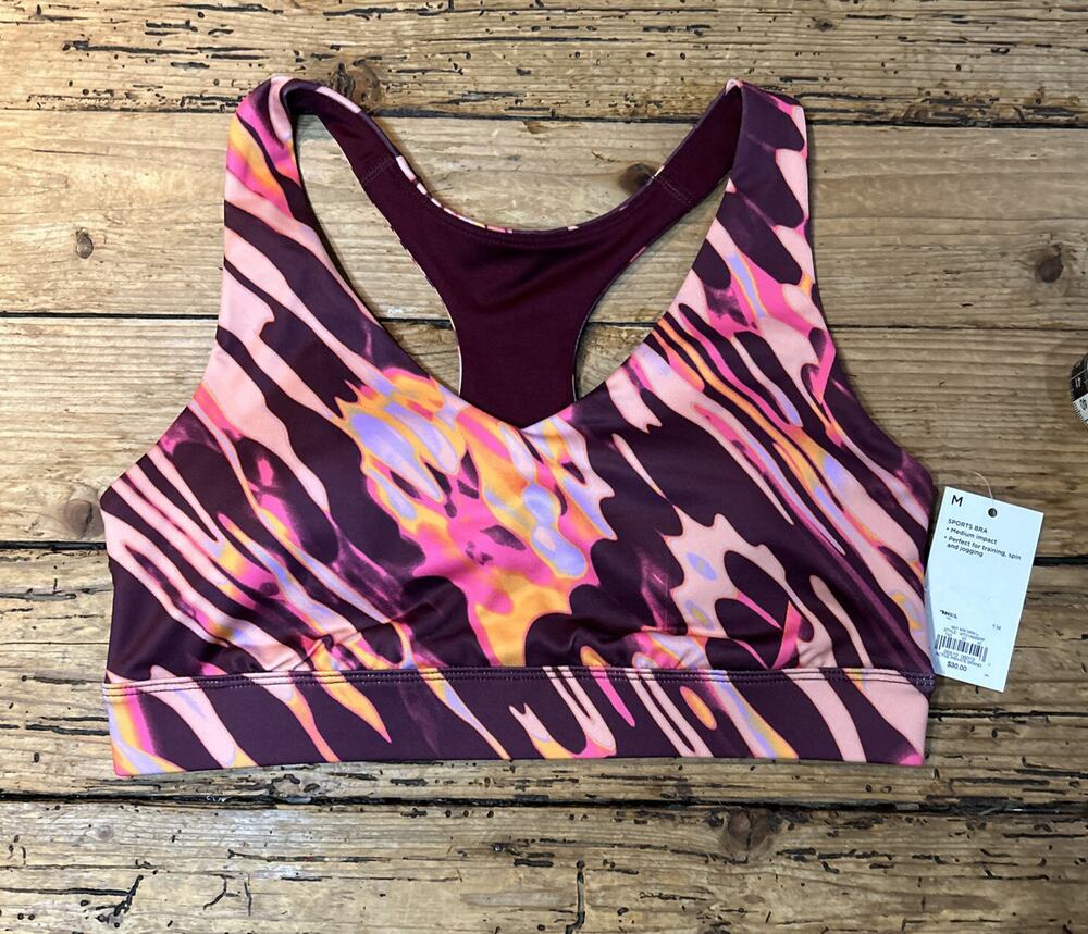 Tek Gear Women’s Size M Multicolor Racerback Sport Bra NWT